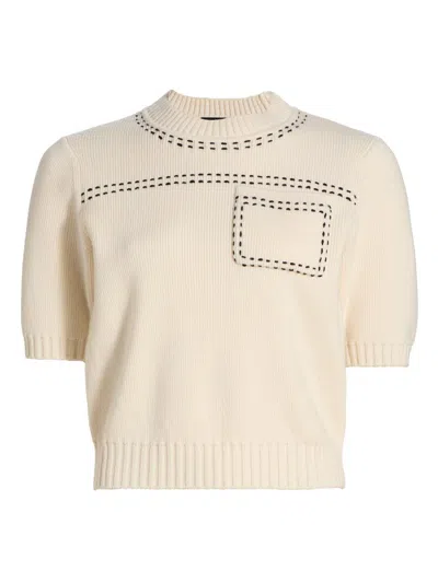 Toccin Women's Kelly Wool-cashmere Short-sleeve Sweater