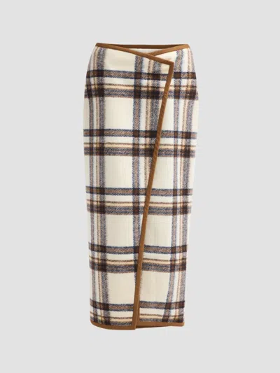 Toccin Women's Leia Plaid Wrap Maxi Skirt In Multi