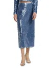 Toccin Women's Leilani Sequined Midi-skirt In Blue