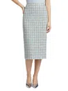 Toccin Women's Leilani Tweed Pencil Skirt In Blue