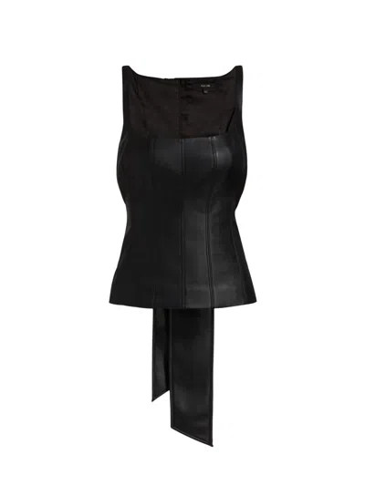 Toccin Women's Linda Tie-front Corset Tank In Black