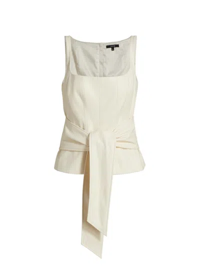 Toccin Women's Linda Tie-front Corset Tank In White