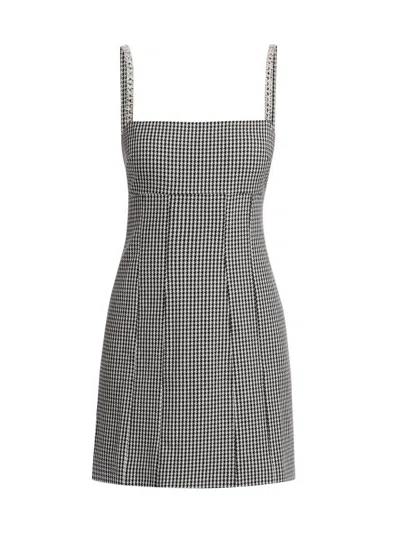 Toccin Women's Luca Embellished Houndstooth Minidress In Black