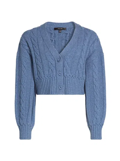 Toccin Women's Lucie Cable-knit Crop Cardigan In Purple