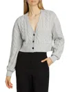 Toccin Women's Lucie Wool-cashmere Cable-knit Cardigan In Gray