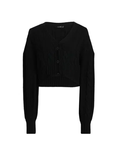 Toccin Women's Lucie Wool-cashmere Cable-knit Cardigan In Black