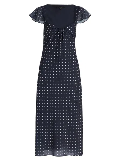 Toccin Marcella Polka-dot Bias-cut Slip Midi Dress In Multi