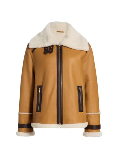 Toccin Minna Shearling Jacket In Brown