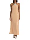 Toccin Women's Monica Sequined Halter Gown In Neutral