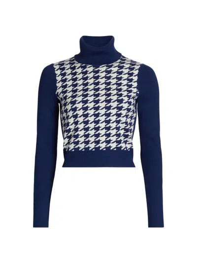 Toccin Women's Morgan Houndstooth Turtleneck Sweater