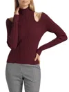 Toccin Women's Natalia Rib-knit Cut-out Turtleneck Sweater In Burgundy