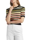 Toccin Nyla Striped Short-sleeve Sweater In Multi