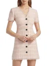 Toccin Women's Phoebe Tweed Short-sleeve Minidress In Sand