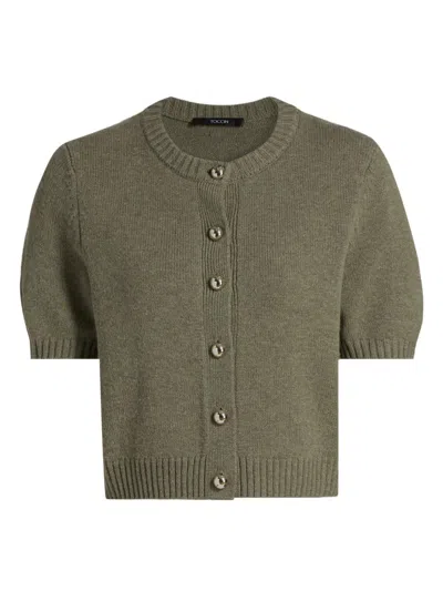 Toccin Women's Pippa Short-sleeve Cardigan In Green