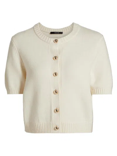 Toccin Women's Pippa Short-sleeve Cardigan In White