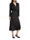 Toccin Women's Rebecca Satin Long-sleeve Midi-dress In Black