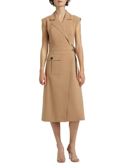 Toccin Women's Silvia Stretch-cotton Wrap Dress In Brown