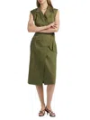 Toccin Women's Silvia Stretch-cotton Wrap Midi-dress In Green