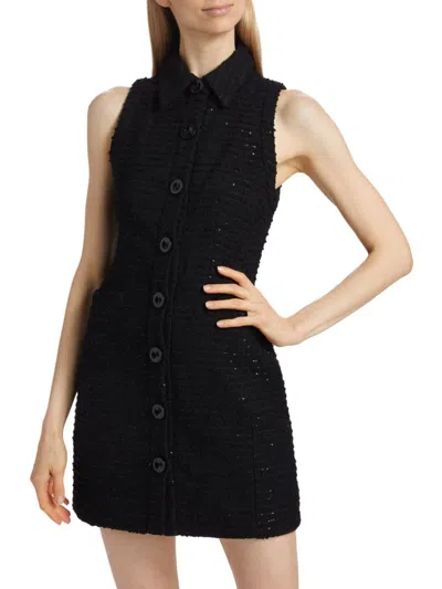Toccin Women's Sophia Textured-knit Sleeveless Minidress In Black