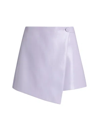 Toccin Women's Stella Faux-leather Wrap Miniskirt In Purple