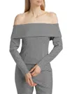 Toccin Women's Stila Houndstooth Off-the-shoulder Top In Black