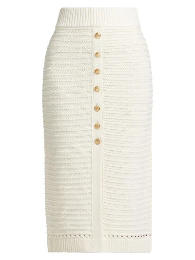 Toccin Tani Knit Pencil Skirt In Neutral