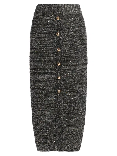 Toccin Tani Button-front Skirt In Charcoal Multi In Gray