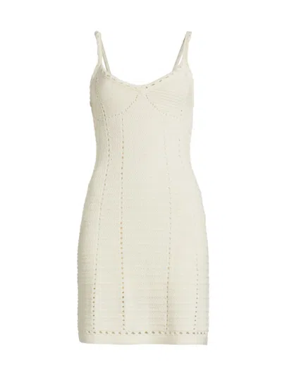 Toccin Women's Thea Pointelle-knit Cotton Minidress In Ivory