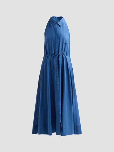 Toccin Women's Tiana Linen-cotton Drawstring Shirtdress In Blue