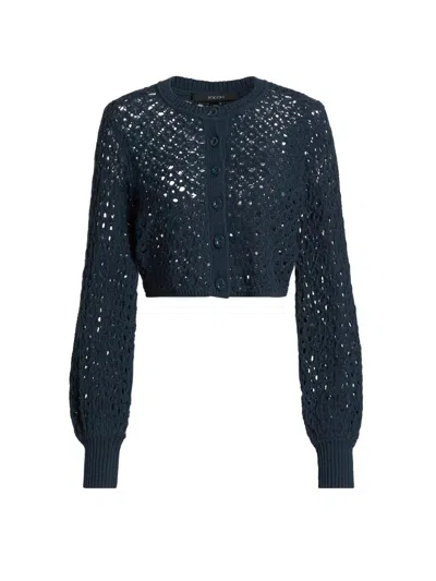 Toccin Women's Tori Crocheted Cotton Cardigan In Blue