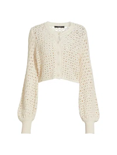 Toccin Women's Tori Crocheted Cotton Cardigan In Sand
