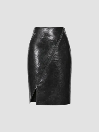 Toccin Women's Verena Faux-leather Pencil Midi Skirt In Black