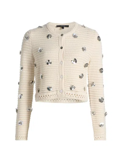 Toccin Women's Verona Sequin-embellished Cotton Cardigan