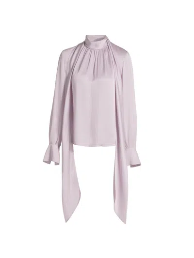Toccin Women's Veronica Satin Pussy-bow Blouse In Purple