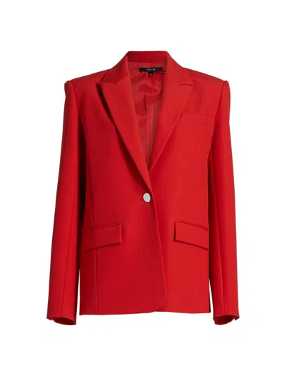 Toccin Women's Willa Boyfriend Blazer In Red