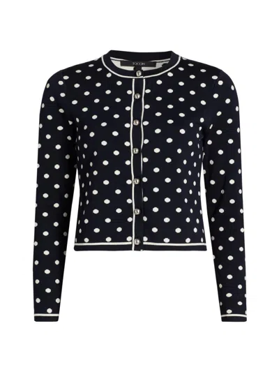 Toccin Xandra Long Sleeve Cardigan In Blue