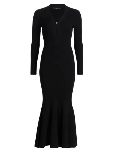 Toccin Zora Long-sleeved Midi Dress In Black