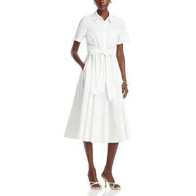 Toccin Womens Collared Waist Tie Shirtdress In Optic