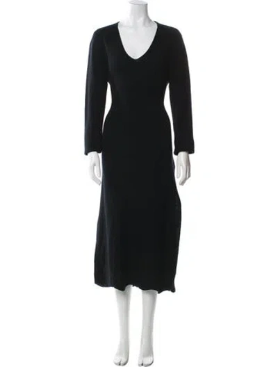 Pre-owned Toccin Wool Long Dress W/ Tags In Black