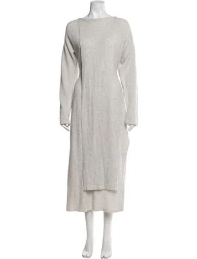 Pre-owned Toccin Wool Midi Length Dress In Gray