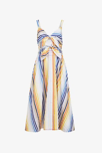 Toccin Wren Double Tie-front Midi Dress In Blue