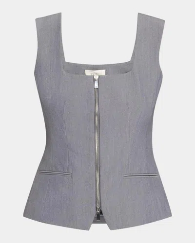 Toccin Yara Sleeveless Zip-front Vest In Steel