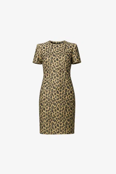 Toccin Yvette Short Sleeve Knee Length Dress In Animal Print