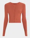Toccin Zoe Classic Cropped Cardigan In Red