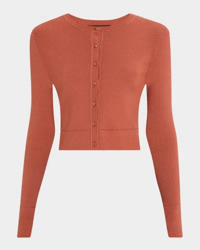 Toccin Zoe Classic Cropped Cardigan In Red