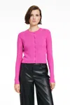 Toccin Zoe Classic Cropped Cardigan In Pink