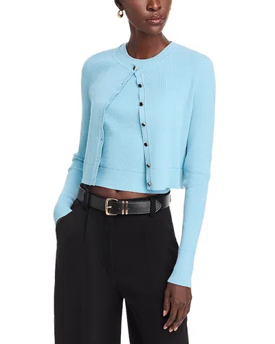 Toccin Zoe Classic Cropped Cardigan In Blue