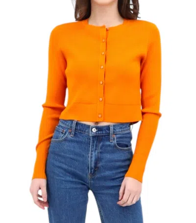 Toccin Zoe Classic Cropped Cardigan In Mango