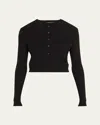 Toccin Zoe Classic Cropped Cardigan In Jet