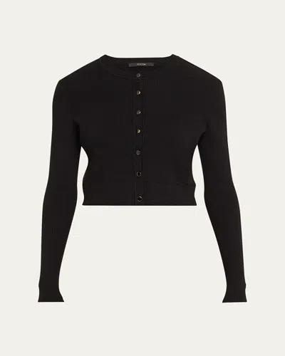 Toccin Zoe Classic Cropped Cardigan In Black